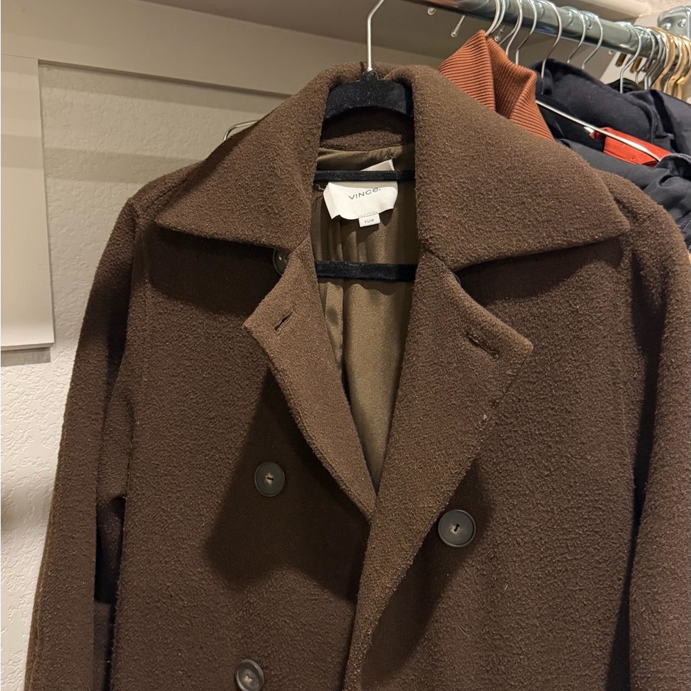 Vince Brown Wool Blend Long Coat